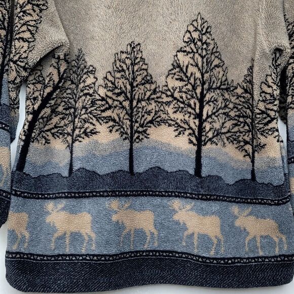 Vintage TeePee Canadian Wilderness Full Zip Fleece Sweater Size Medium - Picture 9 of 11